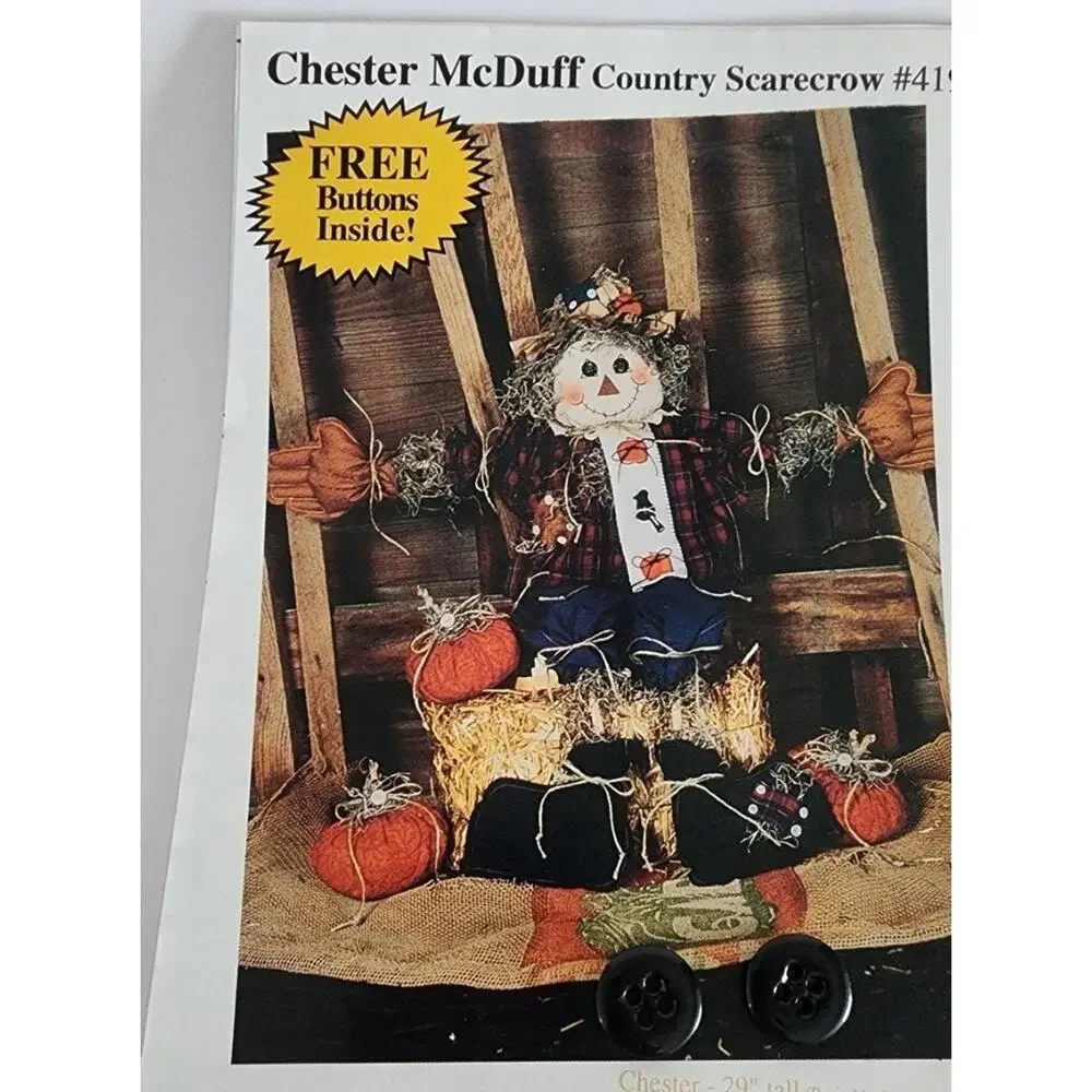 Happy Hollow Chester McDuff Country Scarecrow Sewing Pattern Uncut # 419